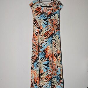 Vintage Glam Women Y2K Floral Babydoll Maxi Dress Sz M Fairygrunge Boho Festival